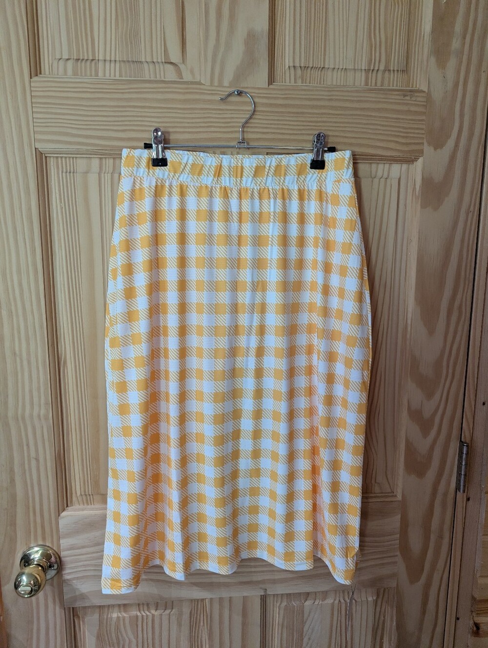 Nuggles Women's L Yellow Gingham A-Line Women's All-Sport Skirt